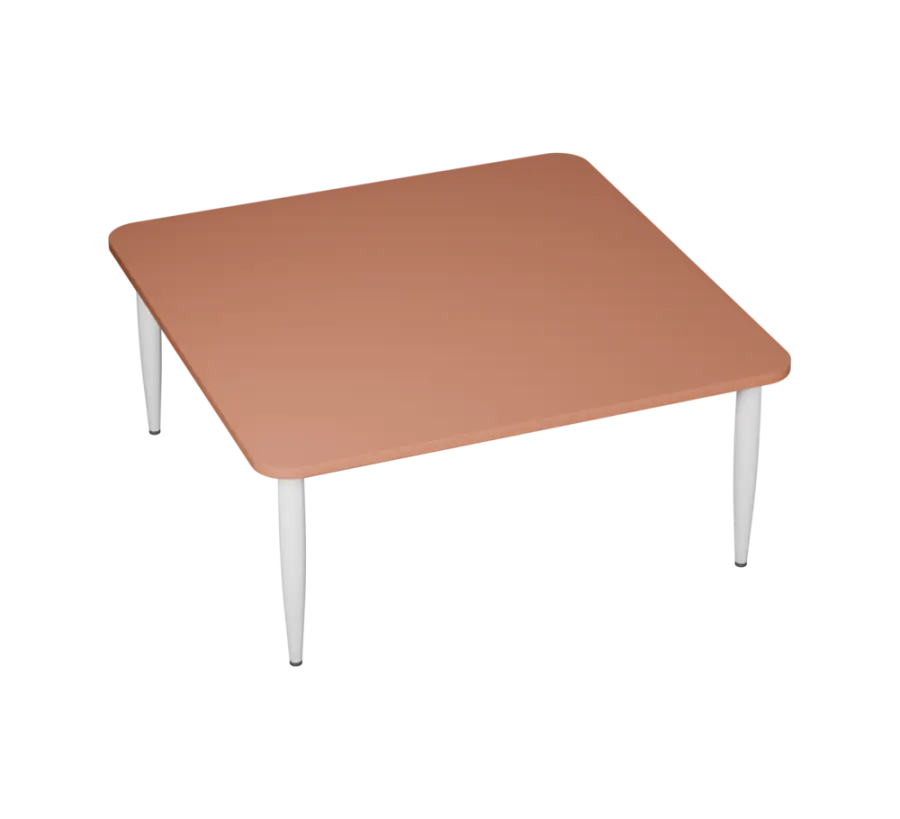 PLAYFORM 26 modulární hravé stoly, výška 520 mm, kovová podnož bílá, deska 25 mm, pudrově hnědá